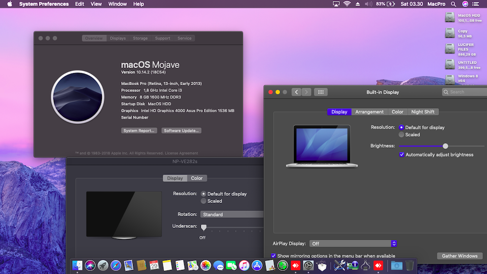Success Hackintosh macOS Mojave 10.14.2 Build 18C51 at Asus A46CM-WX091H